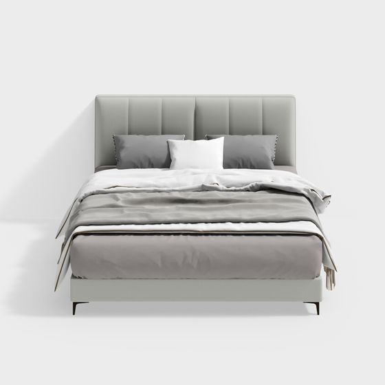 Modern Low-Polygon Bed Frame 3D model