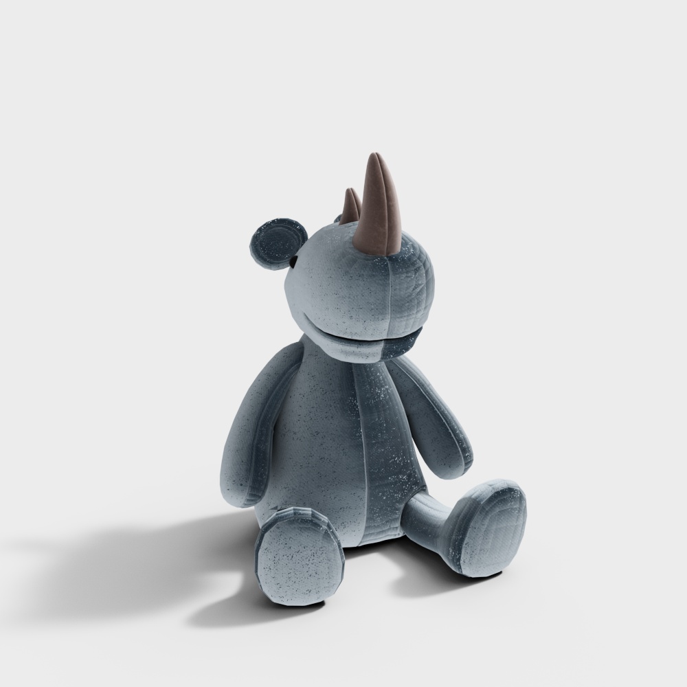 Rhino Plush 3D model - Low Poly Design