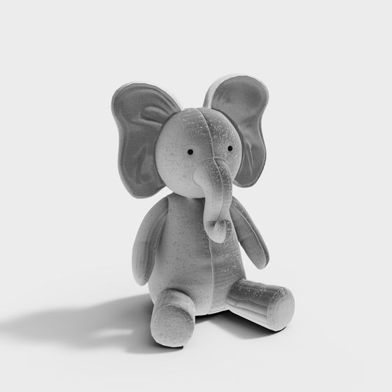 Adorable Low-Poly 3D Elephant Model