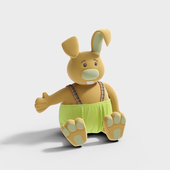 Bunny Buddy 3D Model - Cute Low-Poly Character