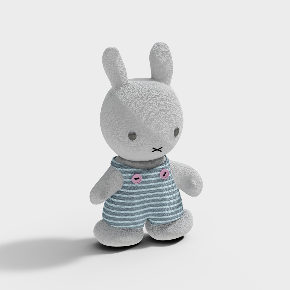 Adorable Low-Poly 3D Bunny Model - Soft and Playful