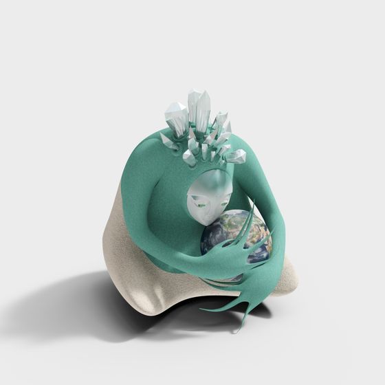 Earth Guardian 3D Model - Low Poly High Detail