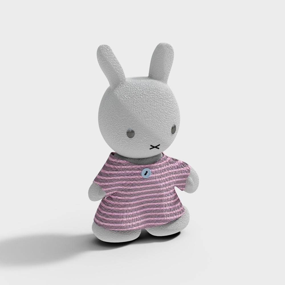 Pink striped rabbit toy