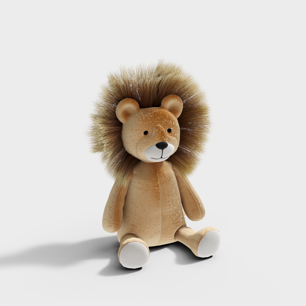 Cute Plush Lion 3D Model for Creative Projects