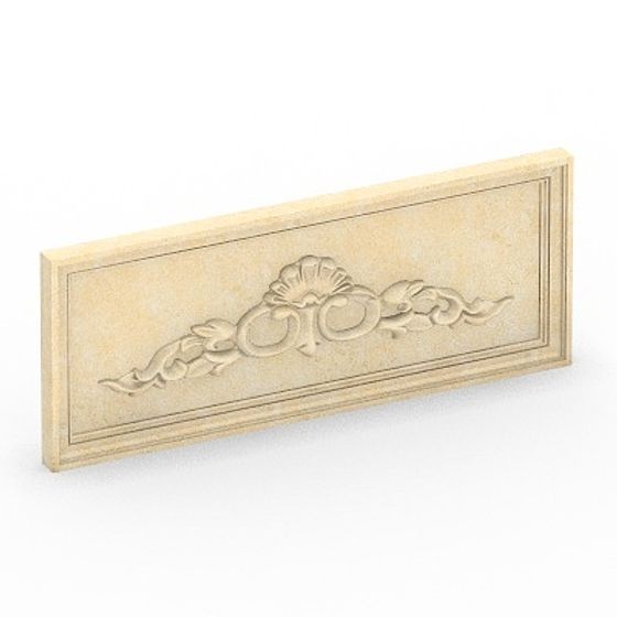 European Carving Window Frame 3D Model