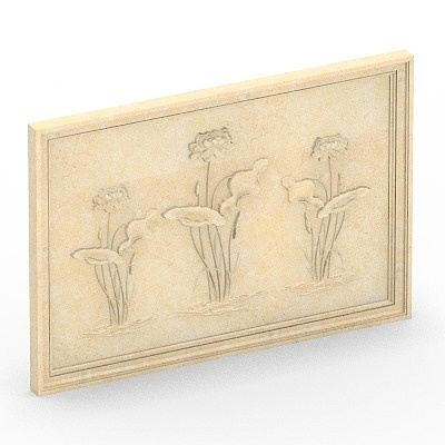 Stylish Lotus Window Frame 3D Model in Beige