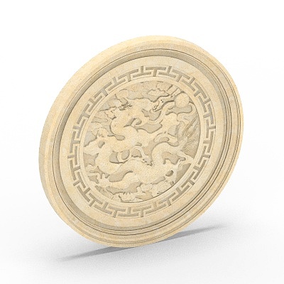 Elegant Dragon and Phoenix Window Frame 3D Model