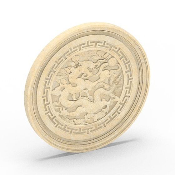 Elegant Dragon and Phoenix Window Frame 3D Model