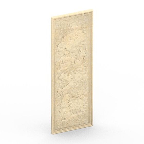 Dragon and Phoenix Moulding 3D Model in White