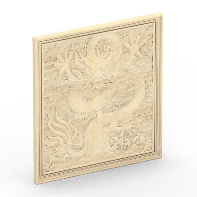 Dragon and Phoenix 3D Model in Gray Finish