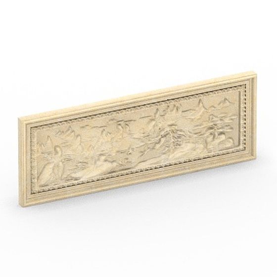 White Landscape 3D Model for Window Treatments