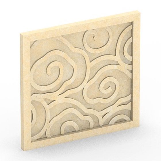 Beige Window Case Relief 3D Model