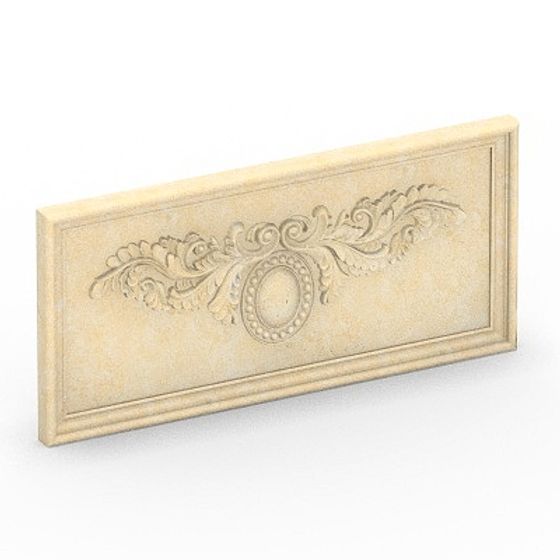 European Style Carving Window Case Relief 3D Model in Gray