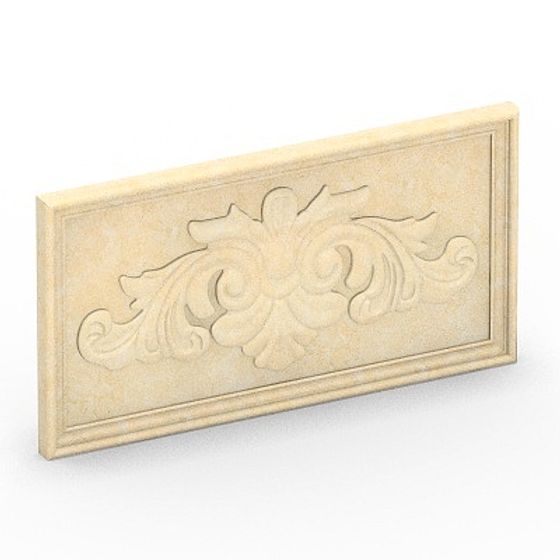 European Carving Window Case Relief 3D Model in Gray