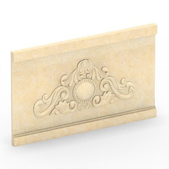 European Carving Window Trim 3D Model in Beige