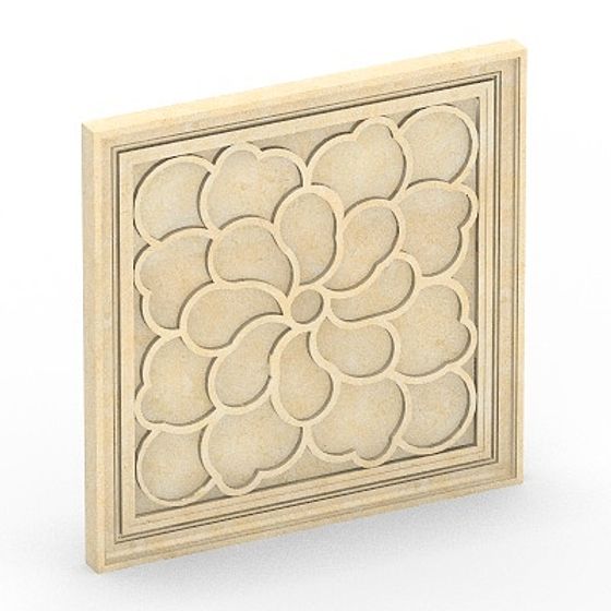 European Carving 3D Model in Earth Color for Classic Decor