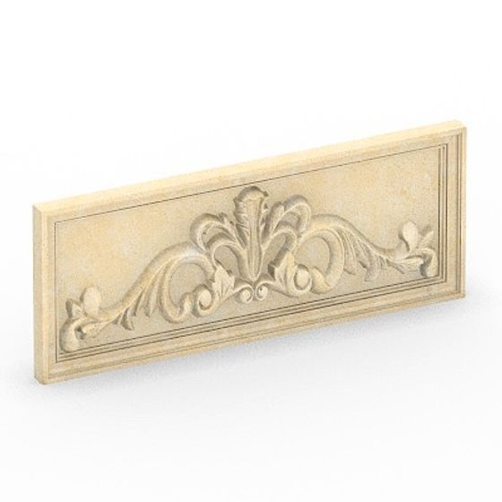 Elegant European Carving 3D Model in Gray