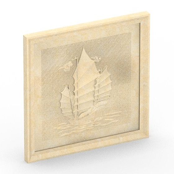 Sailing Boat 3D Model in Gray