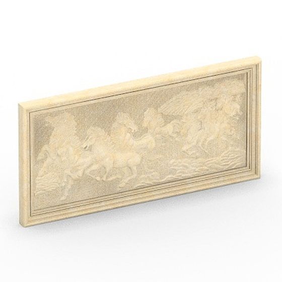 Brown Horse 3D Model - Decorative Embossing