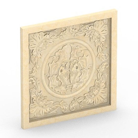 Brown Fish 3D Model for Window Decorations