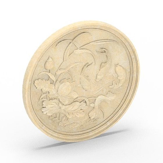 Artistic Window Trim 3D Model Fish 06 in Gray