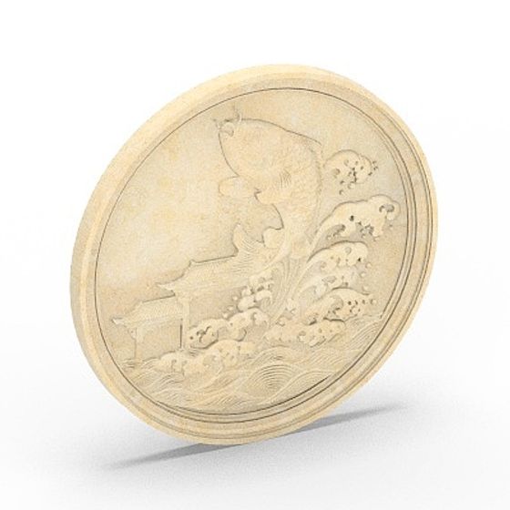 Gray Fish 3D Model for Decorative Window Frames