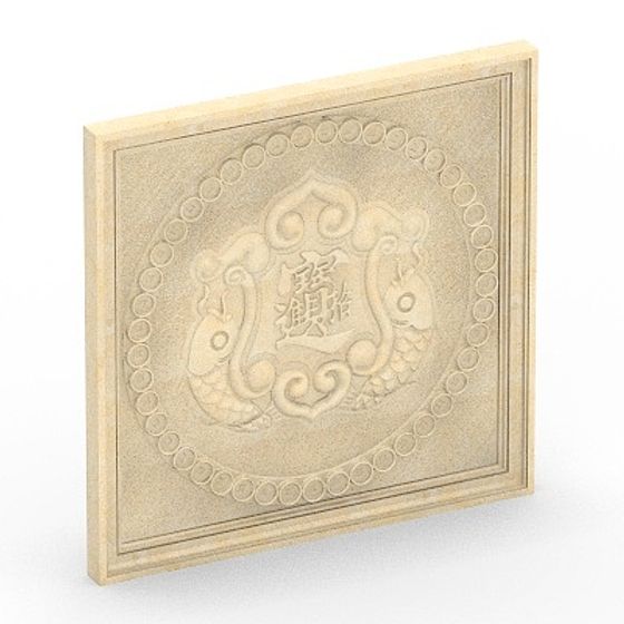 Gray Window Case Relief 3D Model