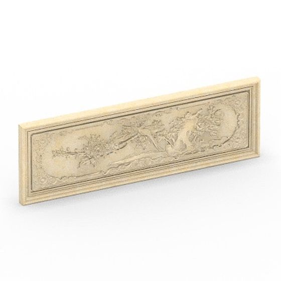 Dragon and Phoenix Decorative Kit - 3D Model in Brown