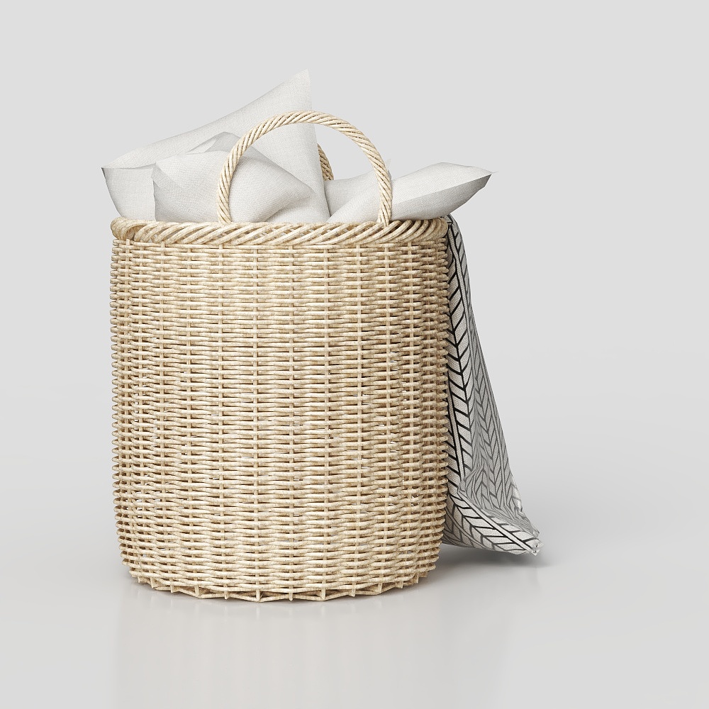 Rattan clothes basket