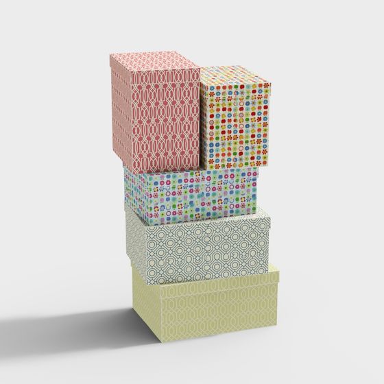 Colorful Storage Boxes 3D model