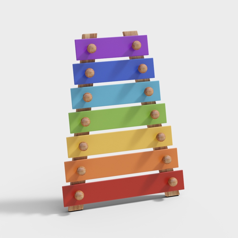 Colorful Rainbow Xylophone 3D Model