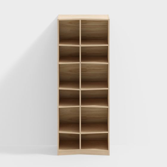 Modern Minimalist 3D Bookshelf Model