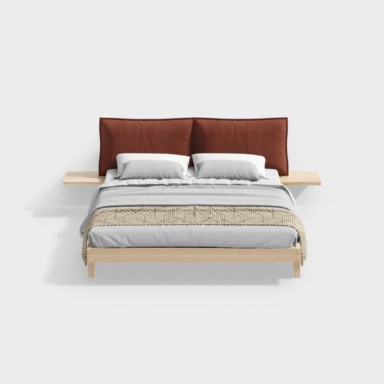 Elegant Minimalist Bed 3D model