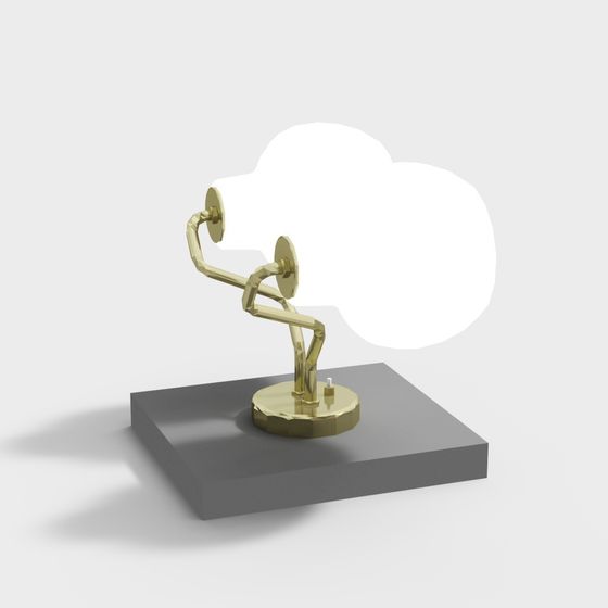 Elegant Golden Table Lamp 3D model