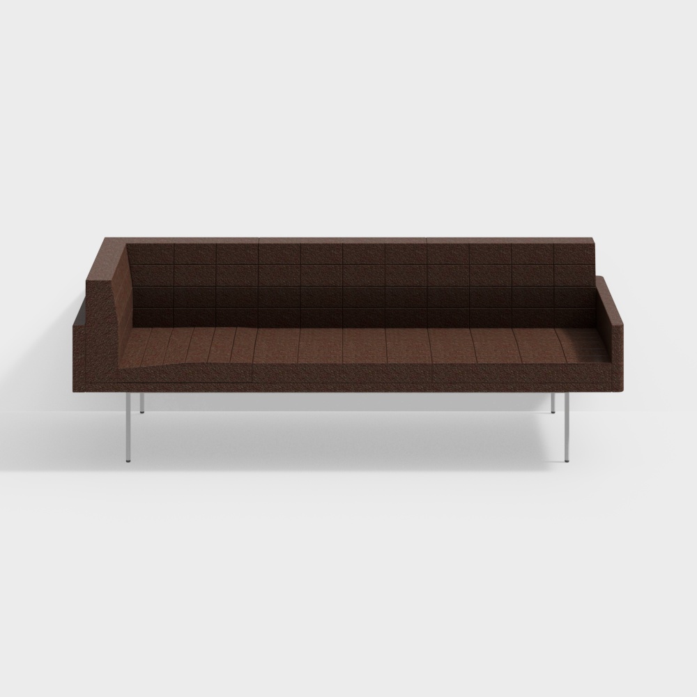 Urban Retreat Sofa 3D Model – Leather Low-Poly Design