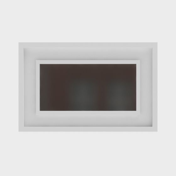 Embedded Rectangular Window 3D Model – Low-Poly Gray Design