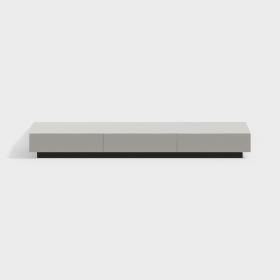 D128 TV Cabinet with Wood Top 3D Model in Black