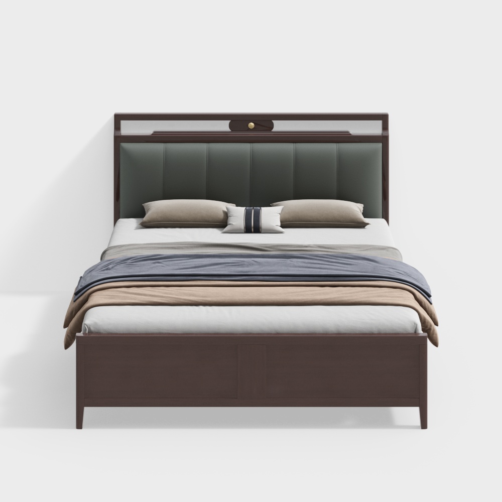 Cama doble SM1206 de estilo chino moderno