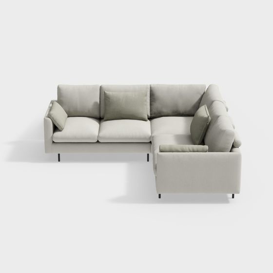 Urban Comfort Low-Poly Sofa 3D model for Modern Spaces