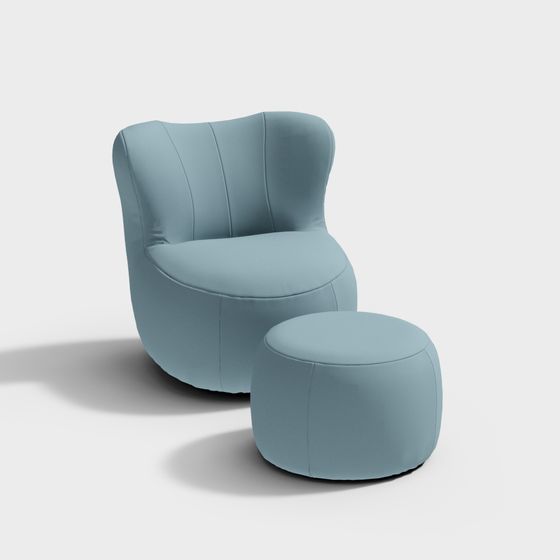 Cozy Lounge Chair Set 3D model for Modern Spaces