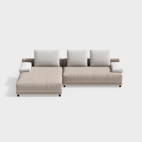 Urban Comfort Low-Poly Sofa 3D model