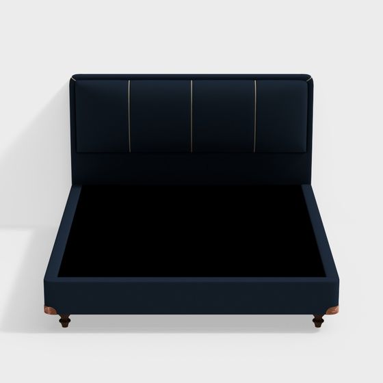 Elegant Midnight Bed 3D model