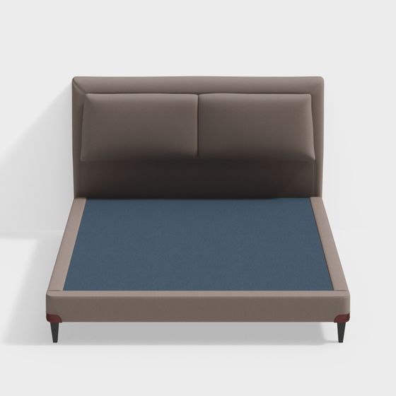 Modern Bed Frame 3D Model in Blue Finish