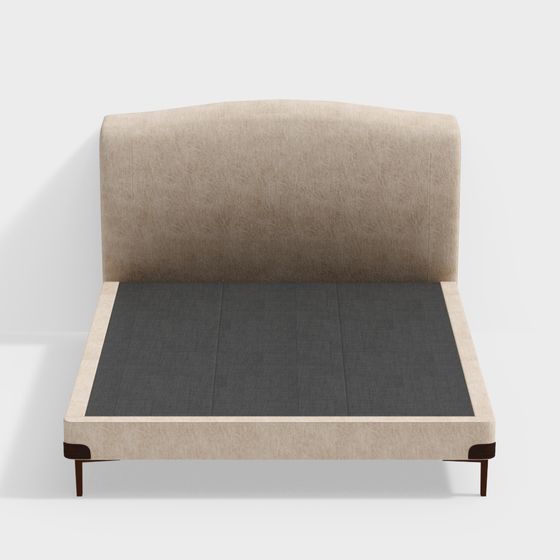 Stylish Low-Poly Bed Frame 3D model for Modern Interiors