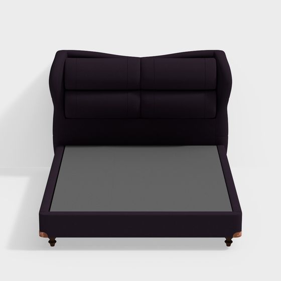 Elegant Low-Polygon Bed Frame 3D model
