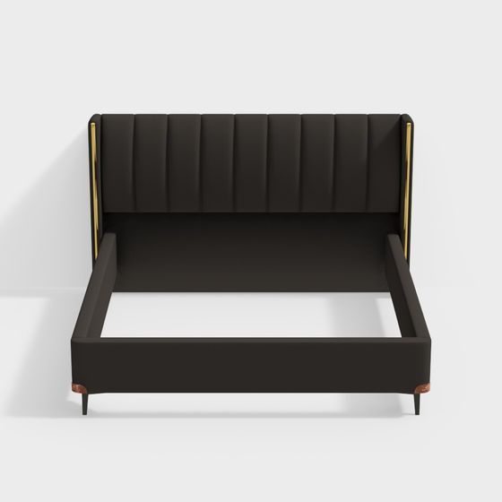 Chic Velvet Bed 3D model for Modern Interiors