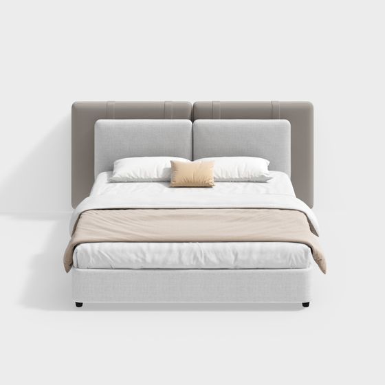 Elegant Modern Minimalist Bed 3D model