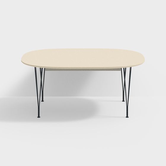 Elegant Oval Dining Table 3D model