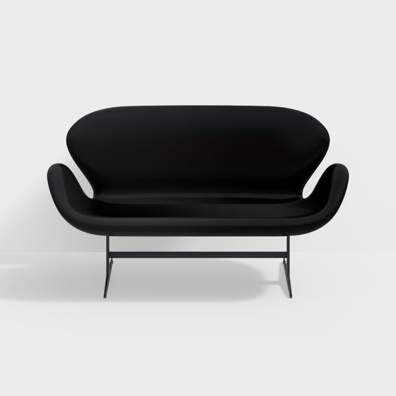 Elegant Black Swan-Inspired Sofa 3D model