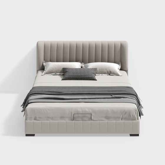 Cama doble de estilo moderno de 1,8 m B1BSTJC2466